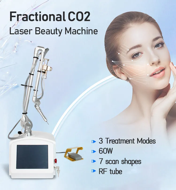 Articles de beauté Tube métallique RF Cicatrices d'acné Enlèvement des vergetures Machine laser CO2 fractionnaire