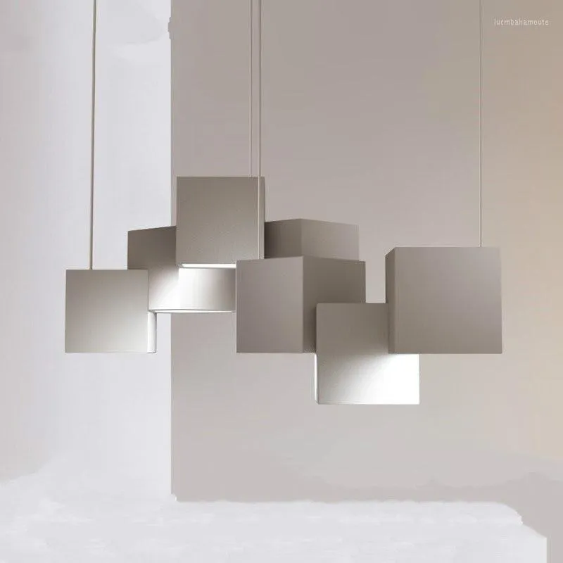 Lustres Nordique Minimaliste Cube Magique Lampes Suspendues Salon Fer Lustre Pendente Lampe Chambre Étude Bar Art Décor Luminaires