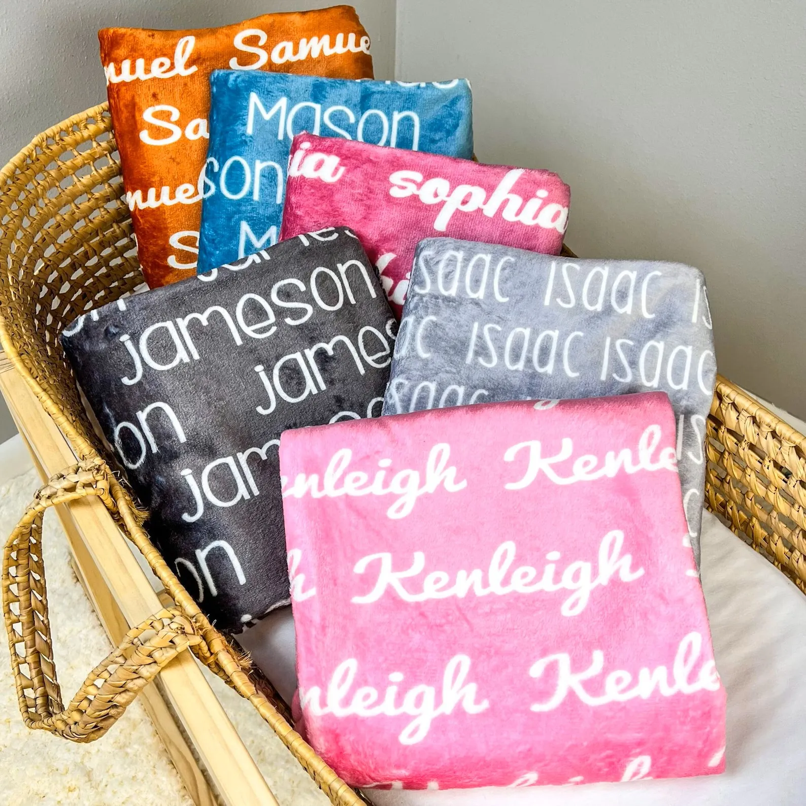 Personalized Name Personalized Swaddle Blanket Customizable Shower Gift