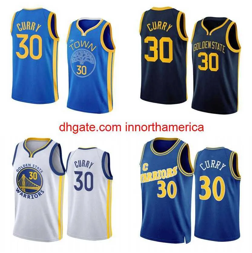 maillot Stephen Curry cousu saison 2022-23 maillots de ville blanc noir jaune