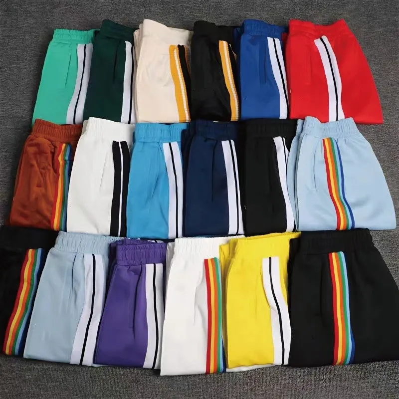 Designer Women Pant print long pants Casual mens rainbow jogger Stripes Drawstring Same paragraph for men and women casual palm Straight sports pants