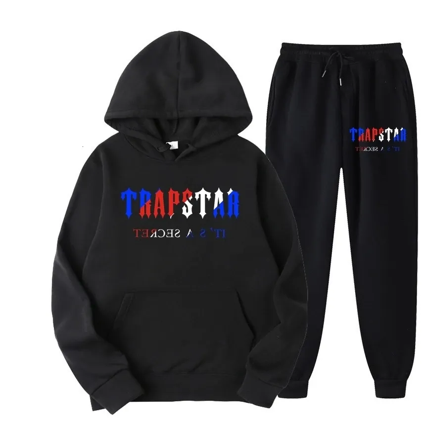 Survêtements pour hommes Survêtement TRAPSTAR Marque Imprimé Sportswear Hommes 16 couleurs Chaud Deux Pièces Ensemble Lâche Sweat À Capuche Pantalon Ensemble Sweat À Capuche Jogging 230320