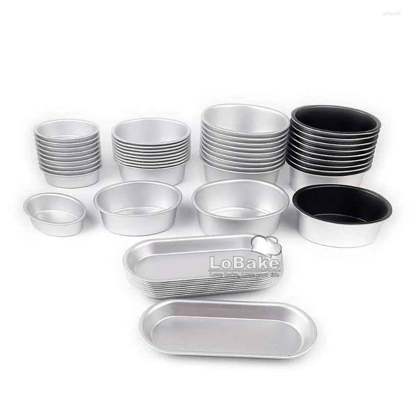 Moules de Cuisson 5 Designs 10 pcs Oeuf Ovale En Aluminium En Métal Moule À Fromage Gâteau Moule Pain Moule Tarte Titulaire Pudding Jelly Tin DIY Boulangerie Pour Four