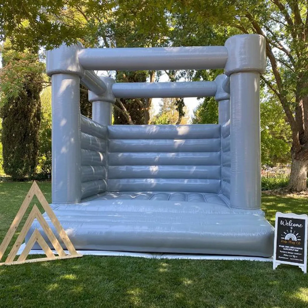 High quality commercial White Bounce House 10x10ft Inflatable full PVC jumping Bouncy Castle bouncer castles jumper with blower For Wedding events party