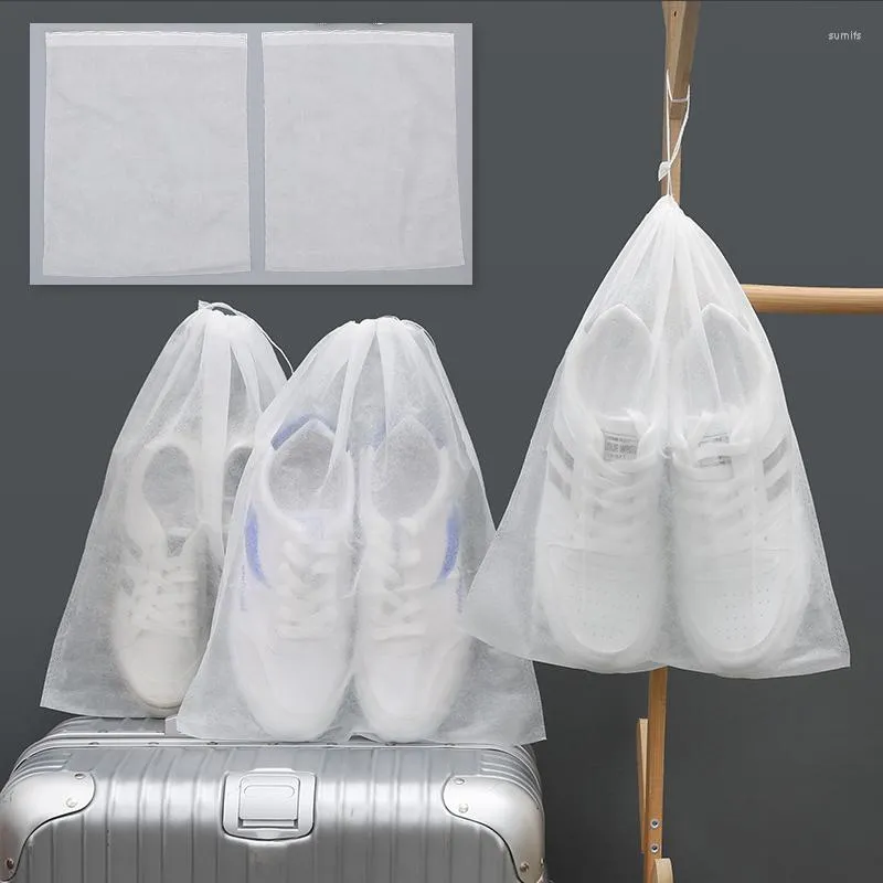 Depolama torbaları 10 adet güneş kremi sarı ayakkabı tozu kapaklar çekme çantası dokunmayan yeniden kullanım ayakkabıları koruma