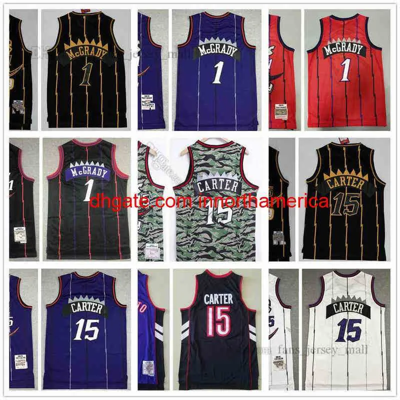 Jeugd Kinderen Heren Basketbalshirts 1 Tracy 15 Vince McGrady Carter Retro Jersey 1996-97 1998-99 1999-2000