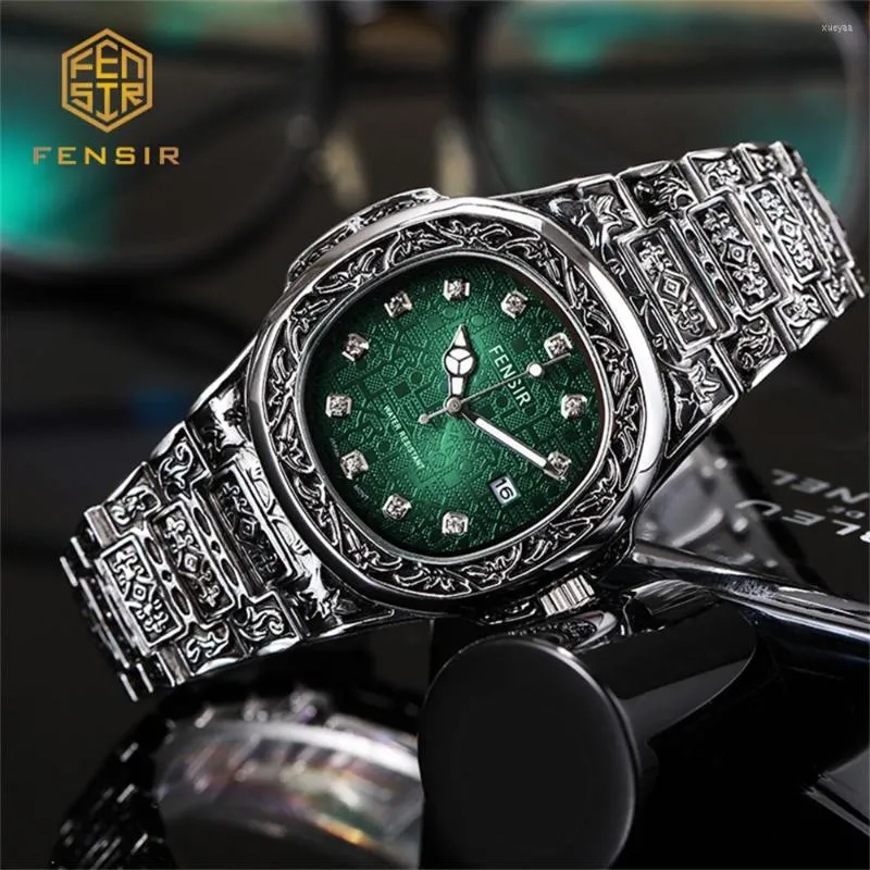 Armbanduhren Herren Einzigartige Luxus Retro Stahlband Design Uhren Mann Ungewöhnliche Neuheit Sport Wasserdichte Uhr Für Männer Armbanduhr Montre