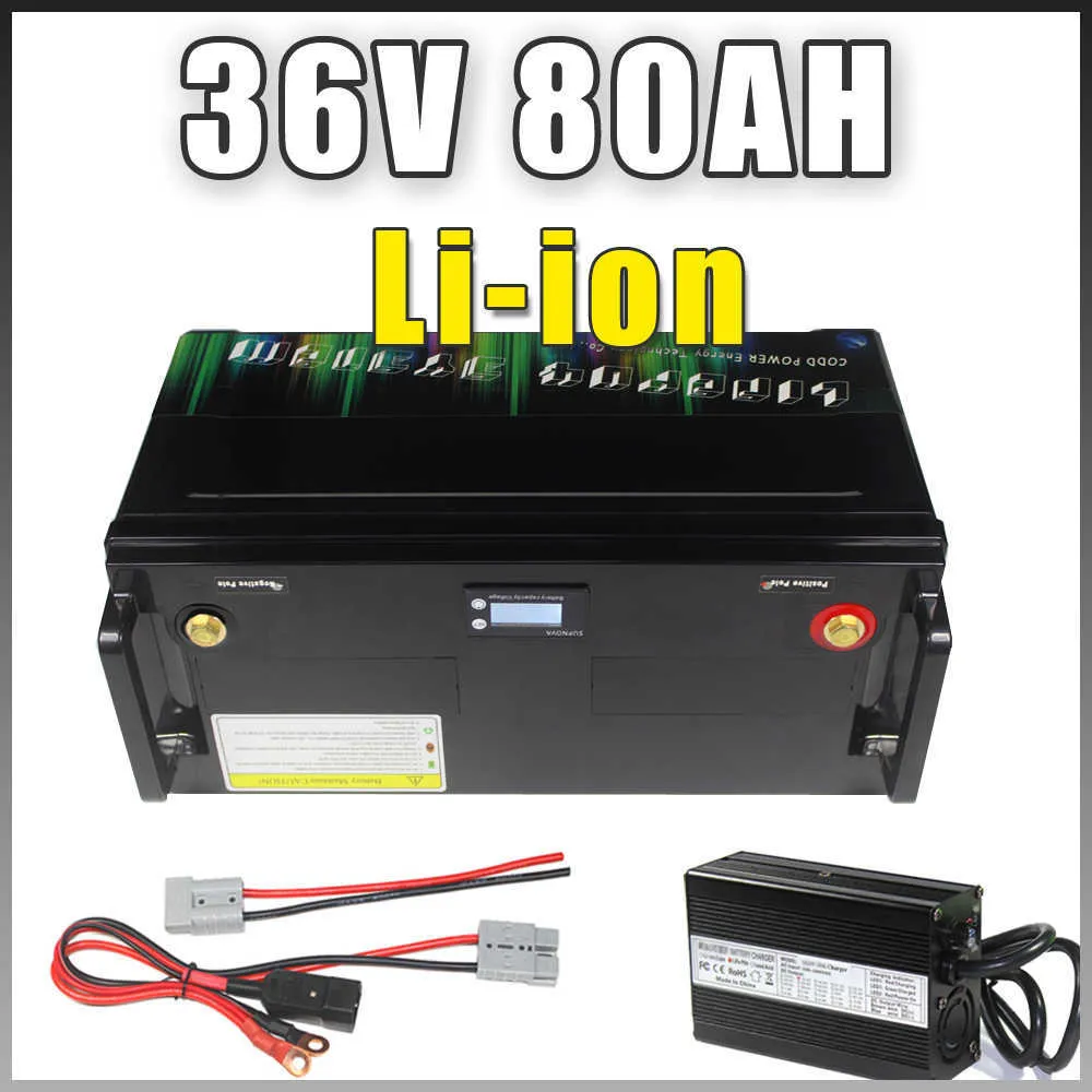 36V 80AH Oplaadbare IP68 Waterdichte Ebike opslag Golfwagen 42V Lithium -batterij