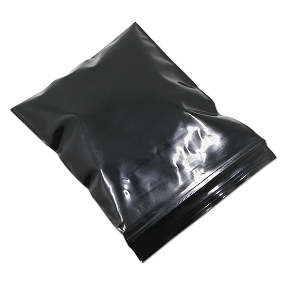 Black PE Plastic Self seal Bag Resealable Reusable Gift Grocery Electronic Gift Craft Storage Packaging Pouches LX5494