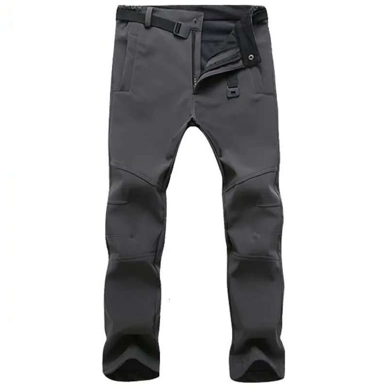 Men's Pants Winter Pants Men Outwear Soft Shell Fleece Thermal Trousers Mens Casual Autumn Thick Stretch Waterproof Military Tactical Pants 230320