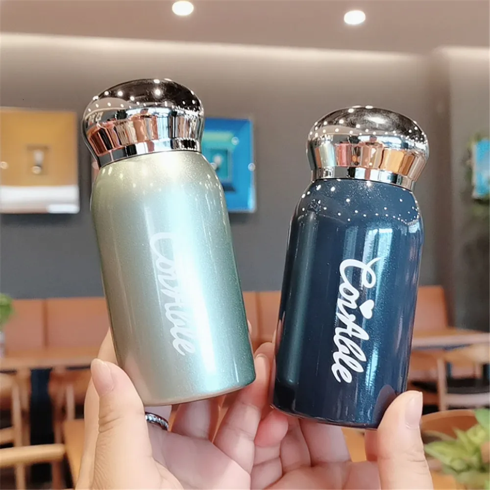 Su Şişeleri 200ml Pocket Paslanmaz Çelik Vakum Şişesi Termos Kahve Kupa Su Şişesi Kızlar İçin Tumbler Taşınabilir Çay Kahve Termal Kupası 230320