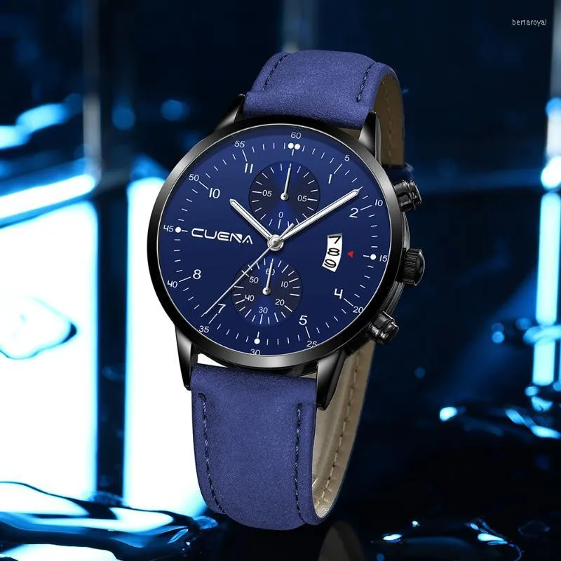 Orologi da polso Orologi da uomo Fashion Business Orologio al quarzo Uomo Pelle Impermeabile Orologio Data Multifunzione Sport Relojes HombreOrologi da polso Be