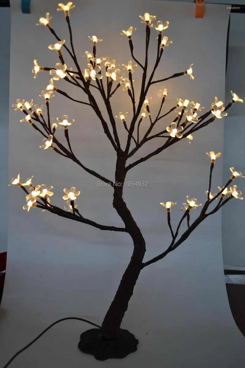 Dekoratif Çiçekler İç Mekan Dış Mekan 64 LED Kiraz Çiçeği Ağaç Işığı 70cm yükseklikte Artefic Nature Bagaj Tedavisi Reçine Base 3M