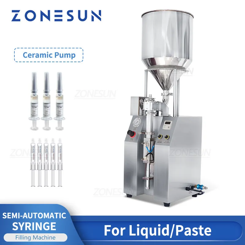 ZONESUN Semi-Automatic Syringe Filling Machine ZS-YTCP12V Pneumatic Cosmetics Industries Production Line