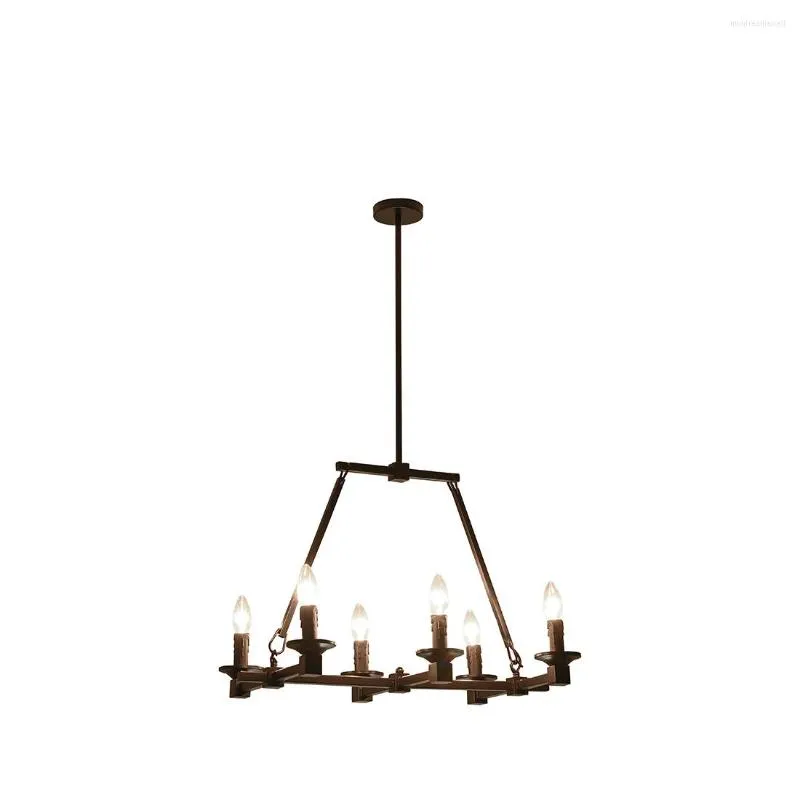 Lampes suspendues American Restore Ancient Ways Tie Yi Bougie Lampe Pays Noir Archaize Europe Type Droplight Salon Chambre Enseigne