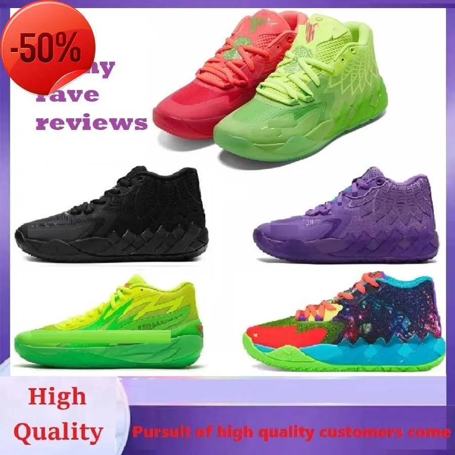 OG MB MB.01 Rick and Morty Basketball Shoes For Sale Lamelos Ball 남자 여자 트레이너 무지개 빛깔의 꿈 버즈 시티 록 릿지 레드 멜로스 MB 2 낮음