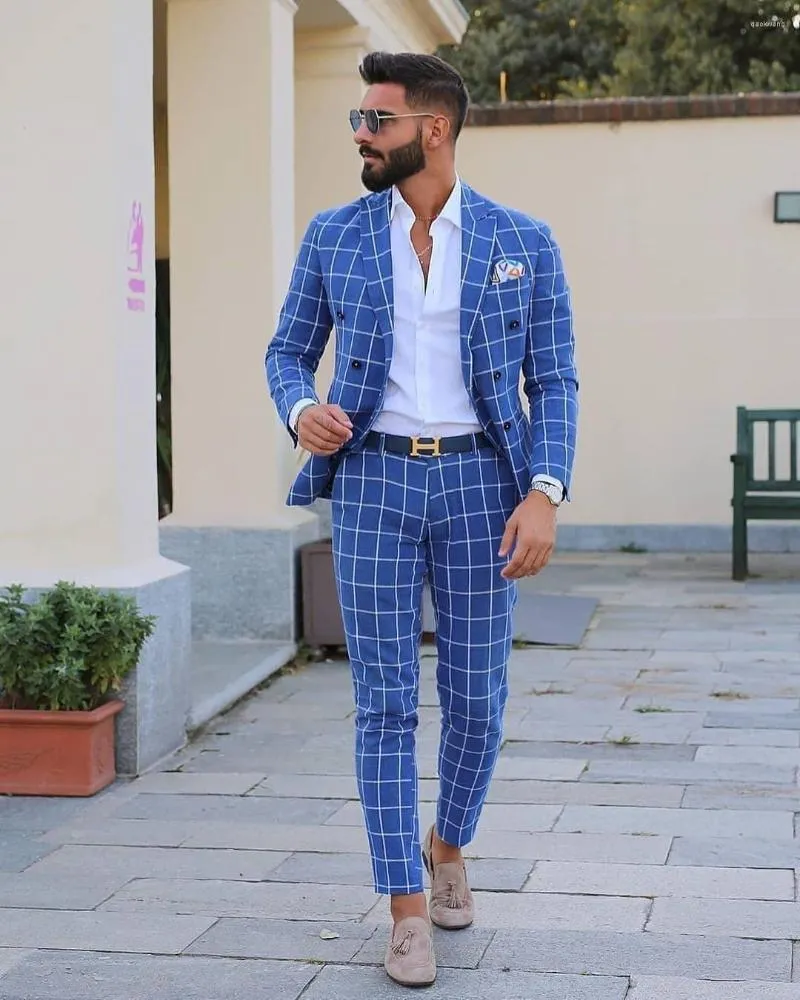 Top 197+ blue check suit latest