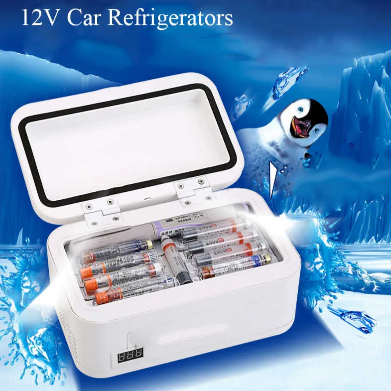 Geladeira portátil portátil de armazenamento de armazenamento de armazenamento diabético caixa de resfriador de insulina constante Fridge Mini Gelé. Caixa de gelo Z0321