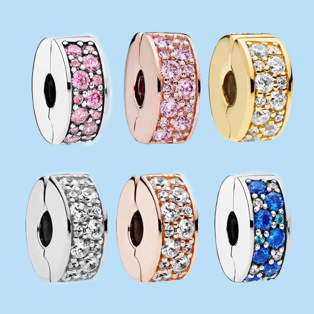 925 Siver Beads Charms för Pandora Charm -armband Designer för kvinnor som klämmer fast