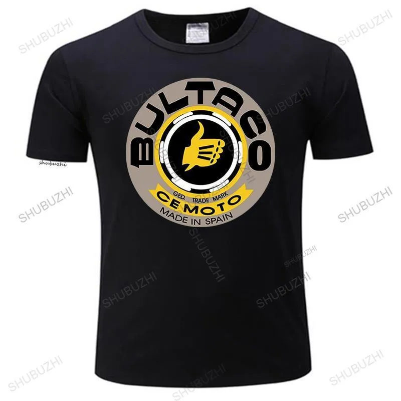 T-shirts voor heren heren zomer hoogwaardige t-shirt Bultaco Cemoto Motorfietsen Mens witte print T-shirt unisex modus Crew Neck T-shirt zwart 230321