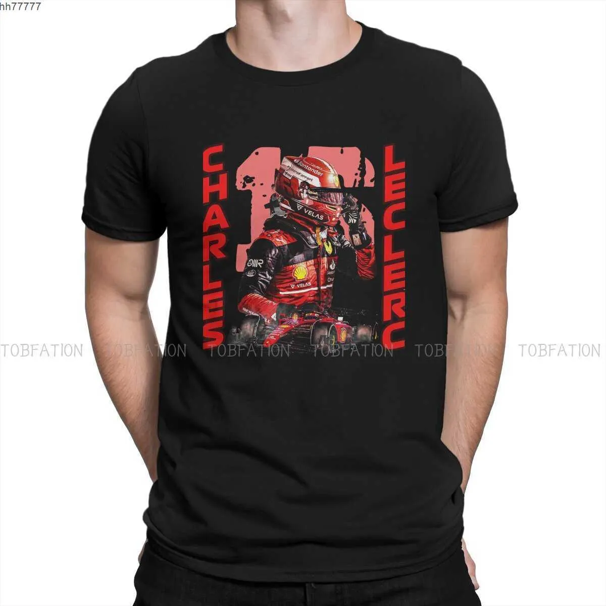 T-shirt maschile Charles Leclerc F1 Hip Hop Tshirt Nuovo auto Tops Shirt Leisure Men Short Special Regalo Special Reghite 5Gyu 0WD5