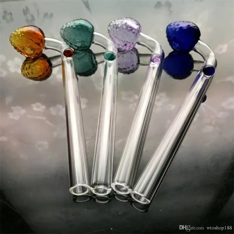 The New color of strawberry pot head ,Wholesale Glass bongs Oil Water Pipes Glass Pipe Oil Rigs Smoking