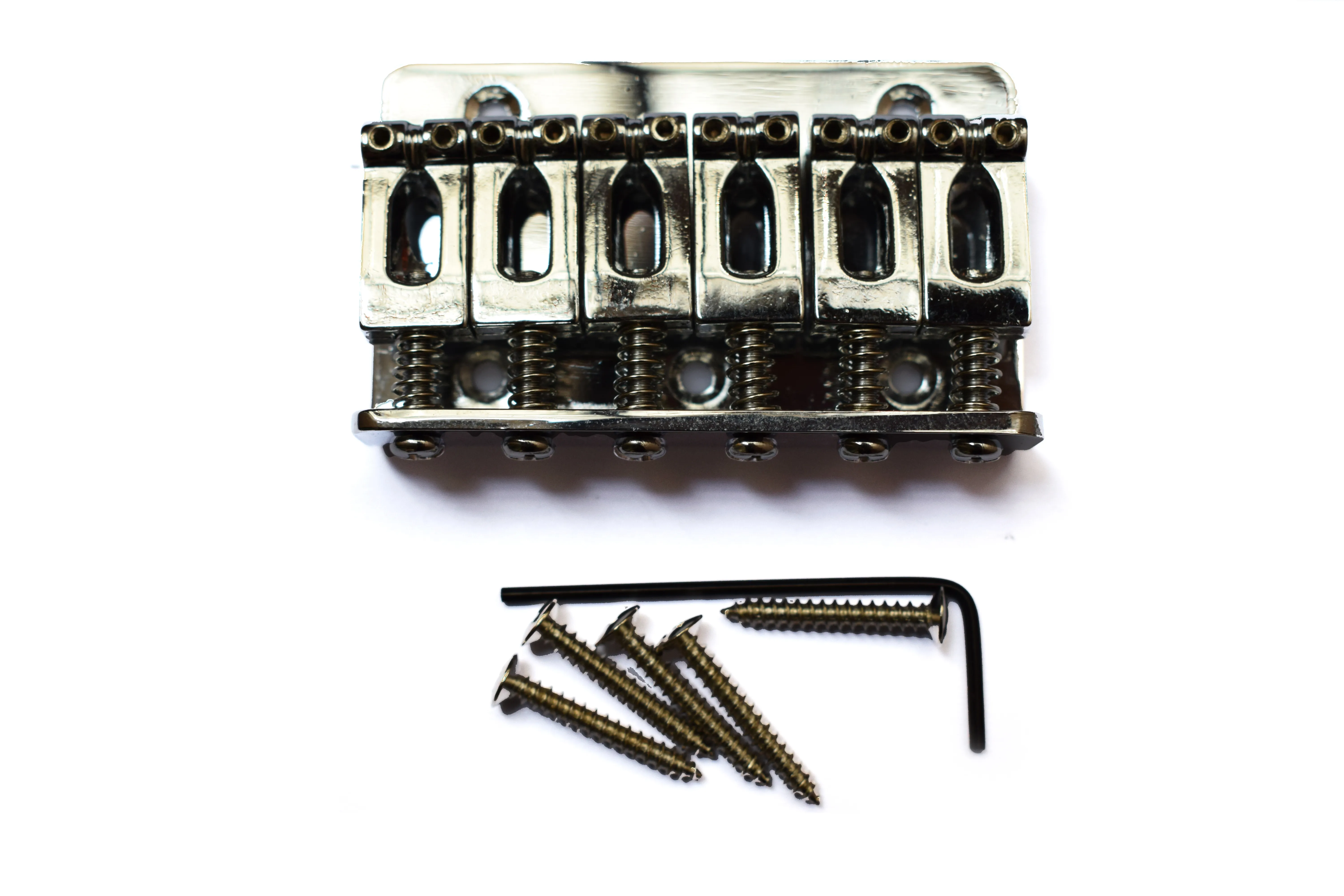 65mm Chrome 6 Saddle Hardtail Guitar Bridge Top Load Perfect for Electric Guitar Free Shipping