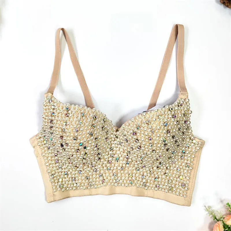 Sexy Pearl Beaded Crop Top For Women Perfect For Club Nights And