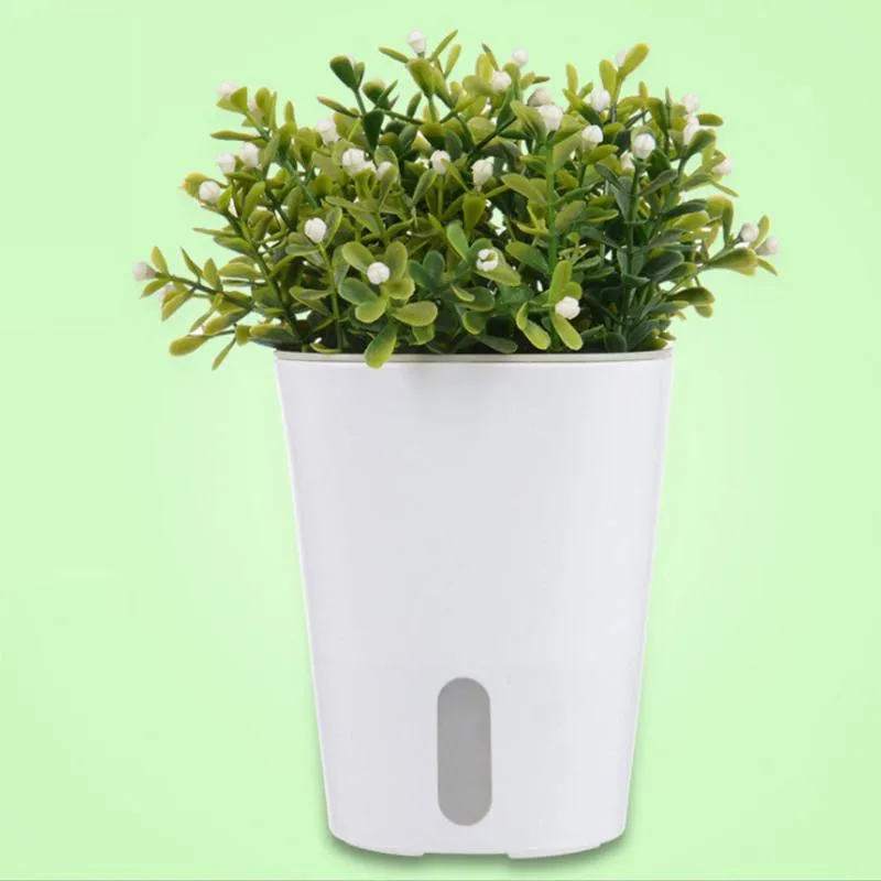 Planters potten Automatische zelfwaterbuien Bloemplanten Pot Zet in vloerirrigatie voor Tuin Indoor Home Decor met drainagepallet