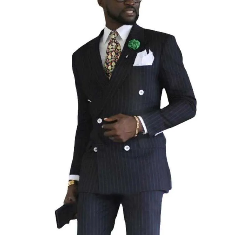 Czarny pasek garnitur męski dwurzędowy marynarka najnowszy płaszcz fasony spodni Slim Fit 2 sztuka smoking niestandardowy garnitury ślubne dla pana młodego Ternos X0909
