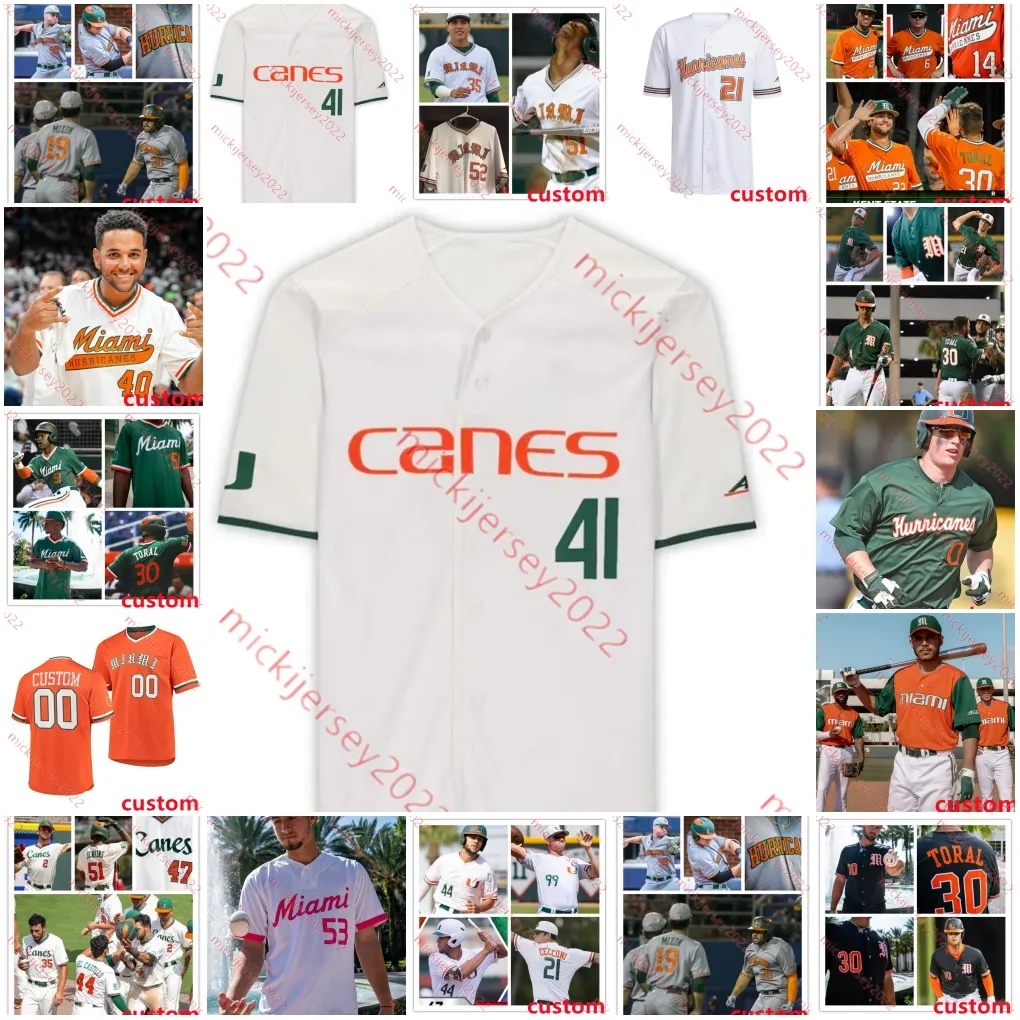 Ryan Braun Miami Hurricanes Baseball Jersey Yasmani Grandal Cesar Carrillo Jim Morris Zack Collins Bryan Garcia Mens Youth Custom Stitched Miami Jerseys