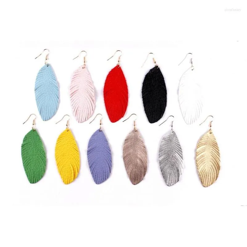 Boucles d'oreilles pendantes faites à la main en cuir de chèvre véritable plumes glands goutte pour femmes déclaration en daim