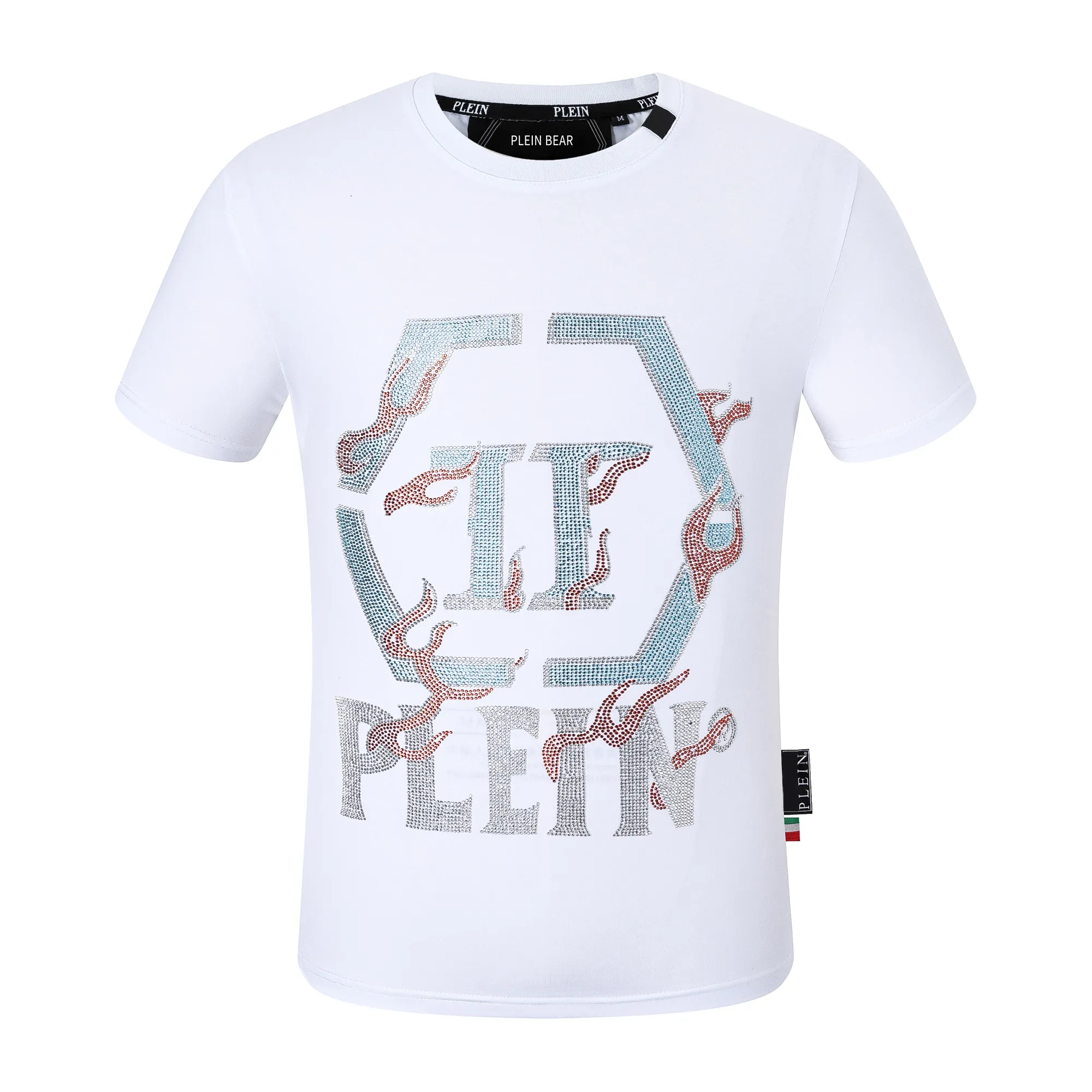 PLEIN BEAR T SHIRT Mens Designer Tshirts Marque Vêtements Strass PP Crâne Hommes T-SHIRT COL ROND SS SERPENT PLEIN AVEC CRISTAUX Tshirt Top Tees 161700