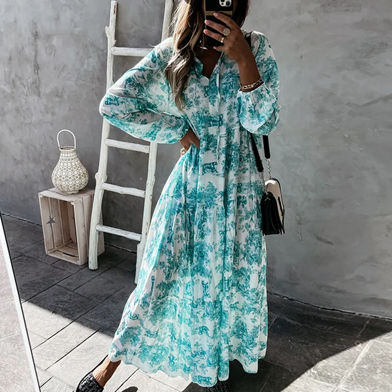 maxi dress v neck Green Mother of the Bride Dress Elegant Casual V Neck Floor Length Chiffon 3 4 Length Sleeve with Crystals 2025