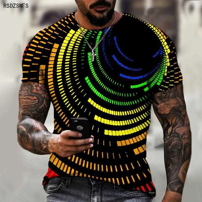 T-shirts pour hommes Hommes et femmes Caual Thirt Printemps Été Respirant Manches courtes Tech Swirl Information Impression numérique 3D Harajuku Fahion Streetwear Taille 5XL