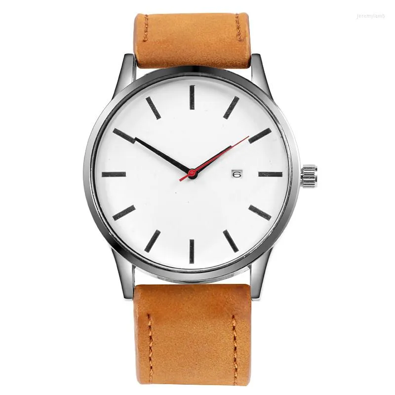 Montres-bracelets 2023 mode minimaliste montres hommes sport bracelet en cuir Quartz sans Logo cadeaux prix livraison directe