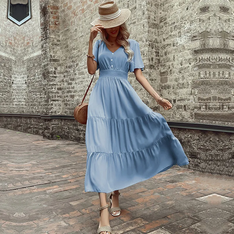Casual Dresses M Womens Summer Solid Color... From Kong04, $18.74 |  DHgate.Com