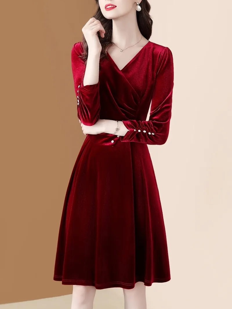 Velvet Evening Dress For Women Elegant V Neck... From Kong04, $57.59 In Bulk | DHgate.Com Velvet Evening Dress For Women Elegant V Neck... From Kong04, $57.59 In Bulk | DHgate.Com