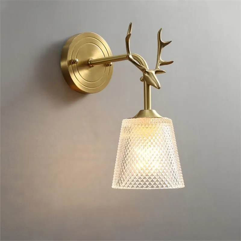 Wall Lamp Nordic Glass Lights Illumination For Home Decor Antlers Bedroom Lamps Modern Led Beds Living Room Sconce Light Fixture