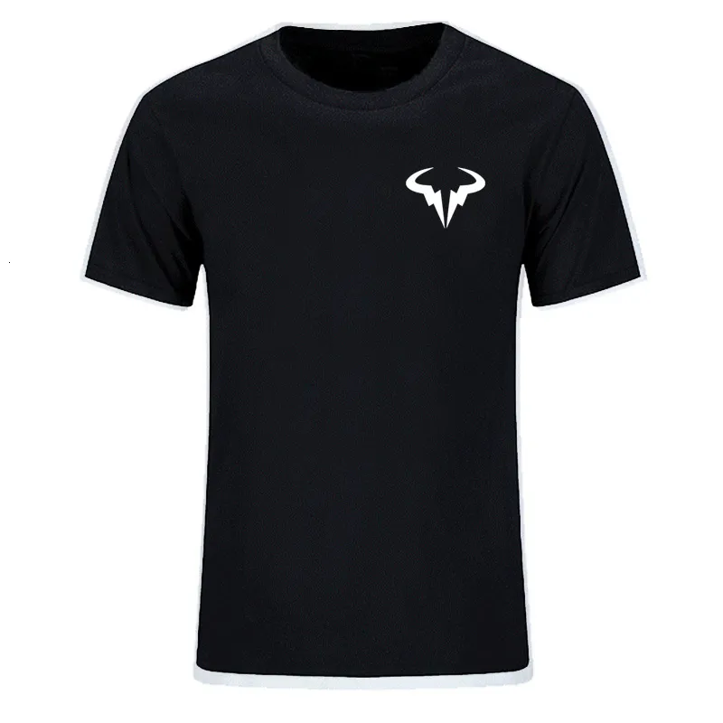 ラファエル・ナダル メンズ コットン Tシャツ ブラック 半袖 O ネック