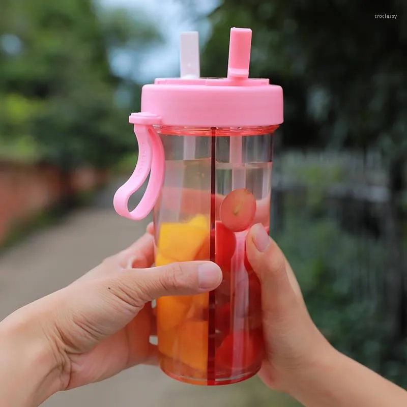 물병 창조적 인 병 커플을위한 귀여운 야외 휴대용 우유 Jiuce Drinkware 플라스틱