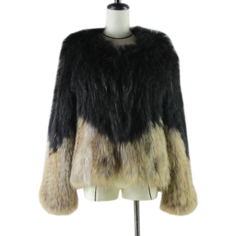 Women's Fur & Faux Harppihop 2023 Women Natural Raccoon Dog Coat Jackets High Quakity Fashion Girl's