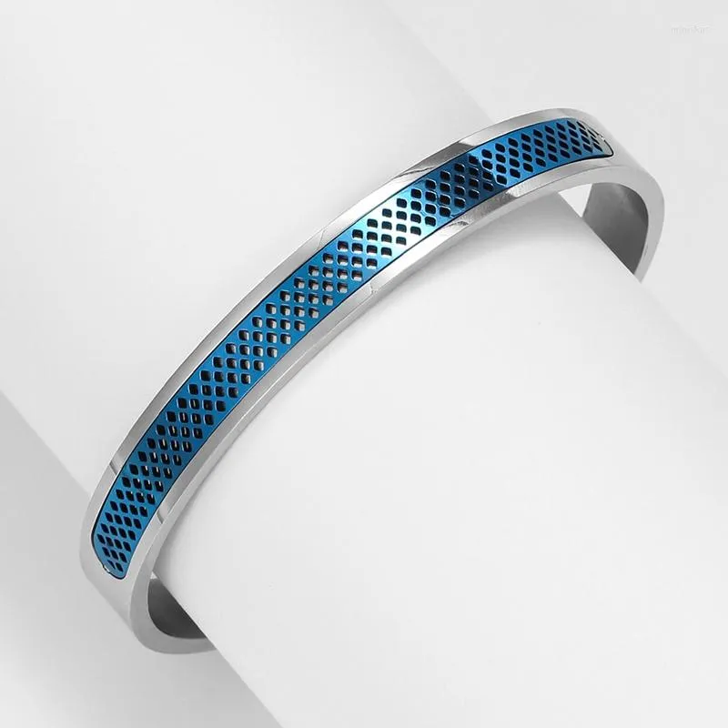 Bangle Titanium Steel pusta okrągła ornament urok Banles dla mężczyzn chłopców sportowa biżuteria