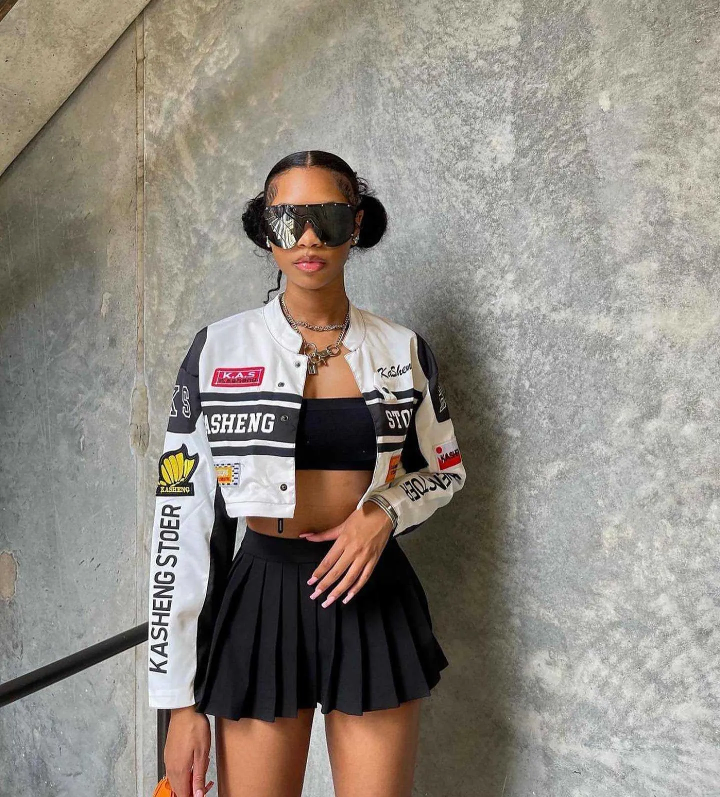 Cropped baseball jacket discount