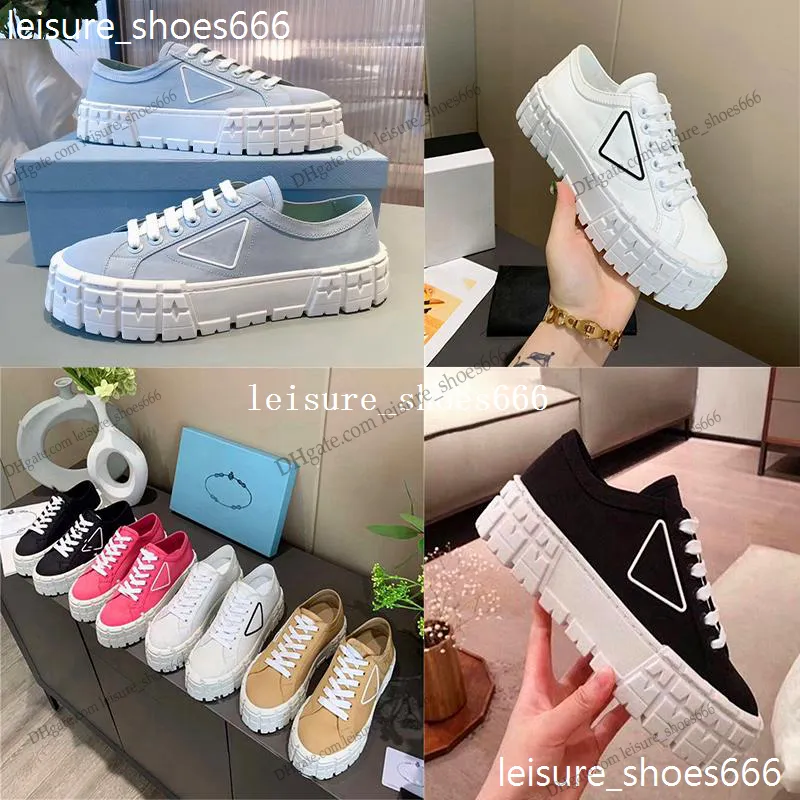 Designer Sneakers Gabardine Nylon Casual Shoes Brand Wheel Trainers Luxury Canvas Sneaker Fashion Platform Solid höjda sko med låda