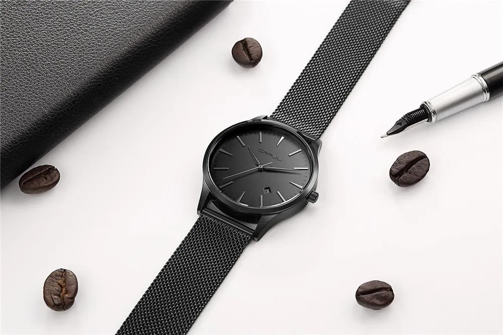 Acquista CRRJU Nuovo orologio da uomo con cintura Orologio semplice da uomo d'affari alla moda impermeabile in Italia a partire da 60