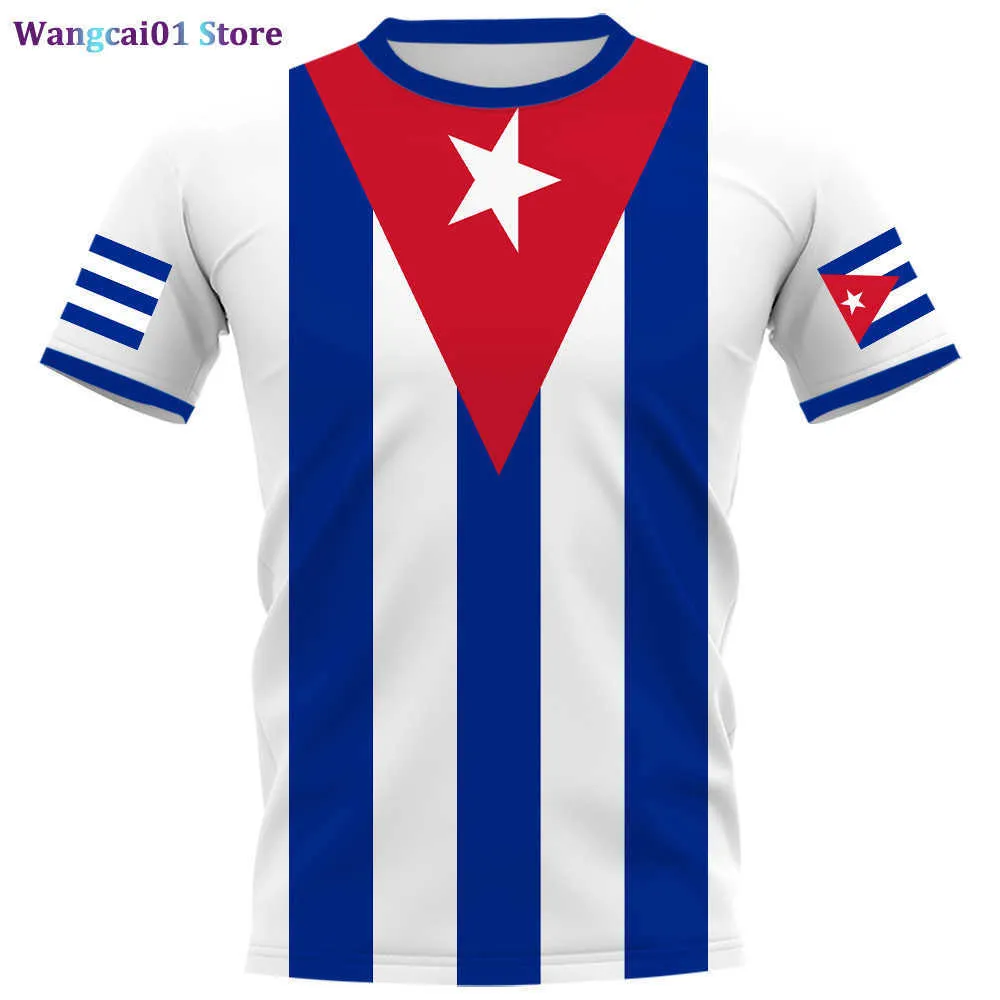 Wangcai01 T-shirty męskie Cloocl Cuban Flag T-shirt moda moda 3D drukowana krótka seve przedstawione koszulki swobodne aktywne odzież letnie topy mężczyźni kobiety odzież 0321h23