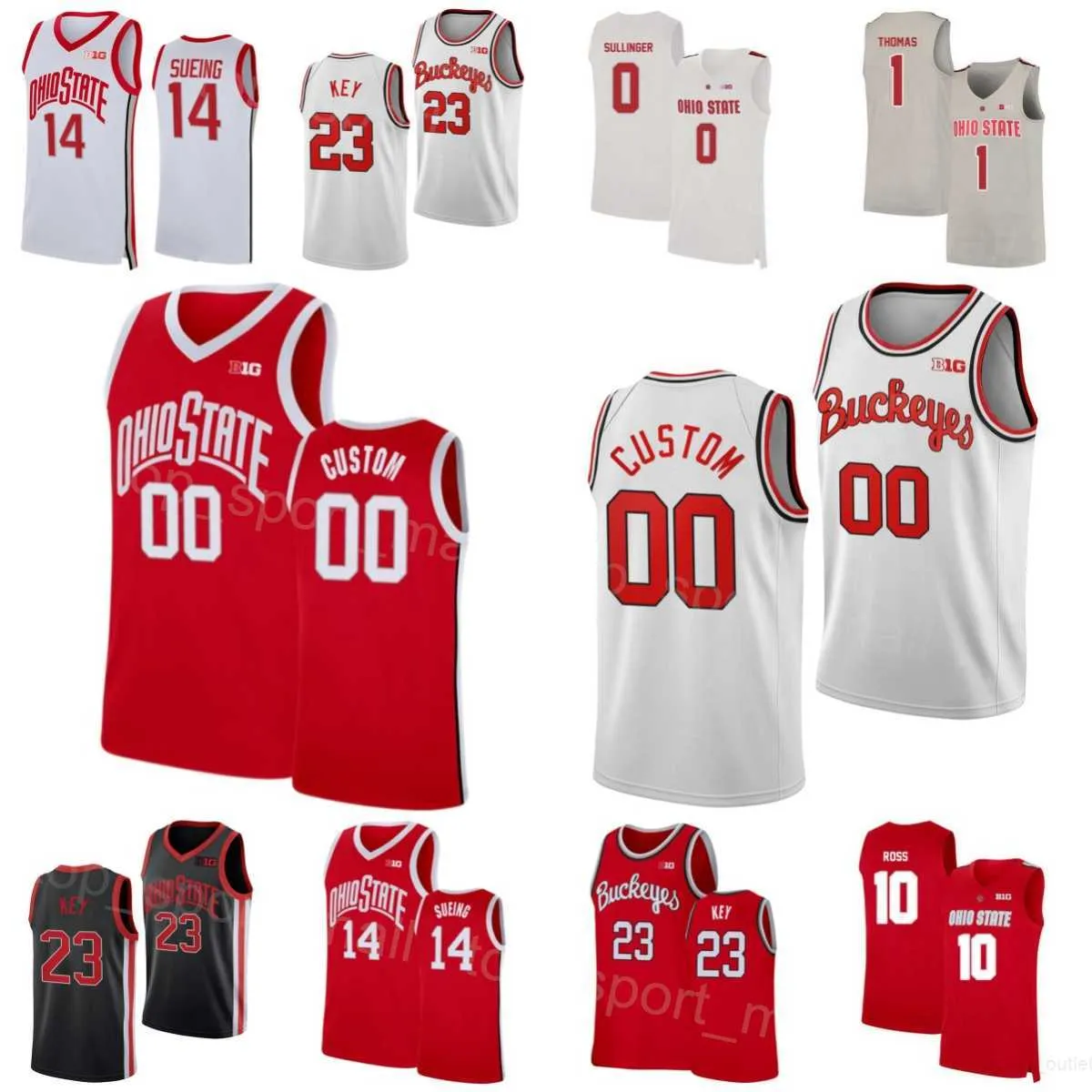 College Basketball 10 maglie LaQuinton Ross 1 Deshaun Thomas 0 Jared Sullinger 11 Jerry Lucas 34 Kaleb Wesson Ohio State Buckeyes University Tutto cucito NCAA