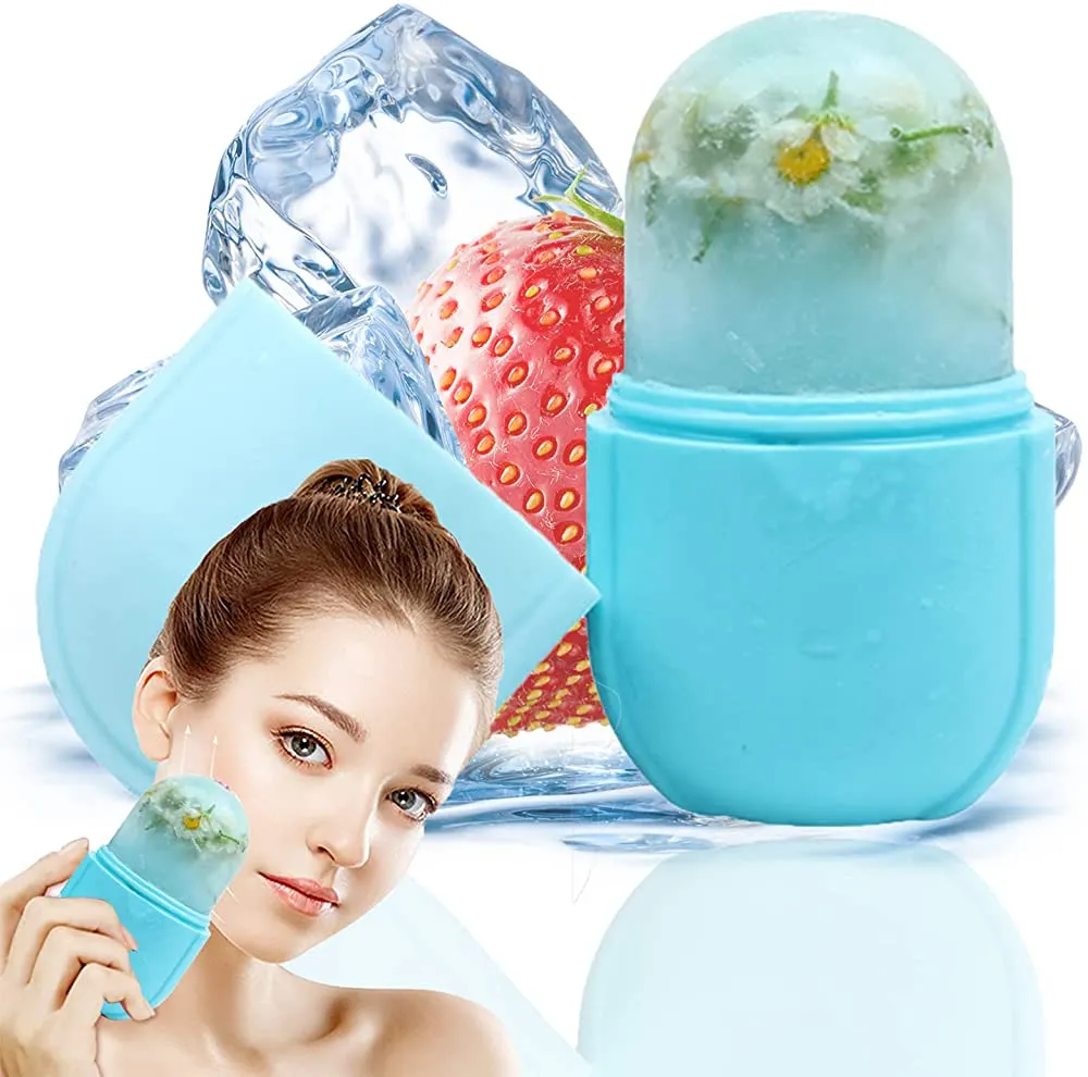 Facial Cool Skin Face Roller Ball Ice Globes Ice Cube Ball Silicon Massage Roller
