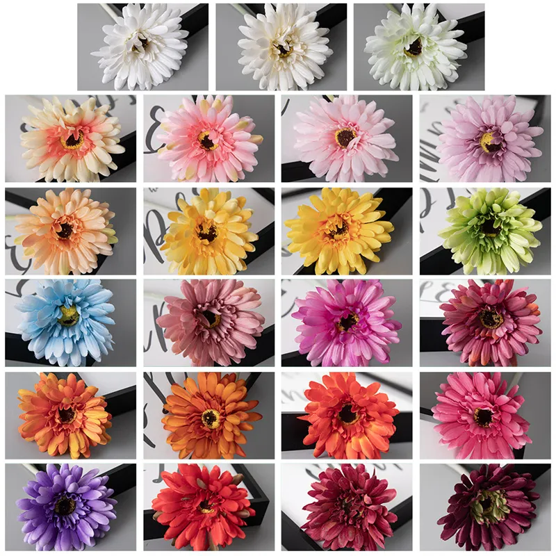 Gerbera Daisy Artificial Flowers 55cm Gerbera for Wedding Bridal Bouquet Centerpieces Party Home Kitchen Decoration